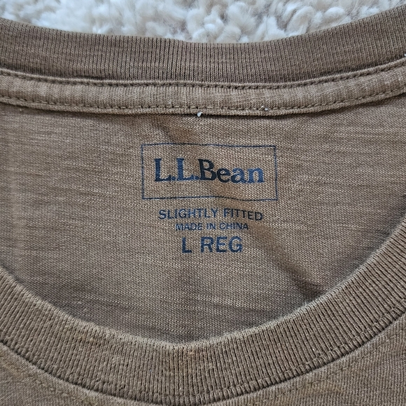 LL Bean Army Green Welcome to the Outside Camper T Shirt, Slightly Fitted. L - Picture 2 of 6
